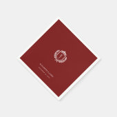 Burgundy Crest Wedding Custom Initials Servet (Hoek)