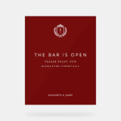 Burgundy Crest Wedding Welcome, Custom Initials (Recto)