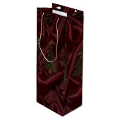 Burgundy Crystal Christmas Wijn Cadeautas (Voorkant Gekanteld)