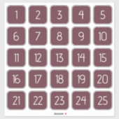 Burgundy Customizable Square Number Stickers  (Feuille)