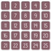 Burgundy Customizable Square Number Stickers  (Voorkant)