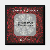 Burgundy Daisies Wedding Photo Personalized Magneet (Voorkant)