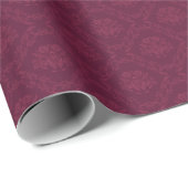 Burgundy Damask Pattern Cadeaupapier (Rol Hoek)
