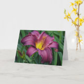 Burgundy Day Lily Blank Note Kaart (Gele Bloem)