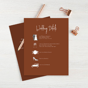 Burgundy Détails du Mariage Timeline Carte RSVP