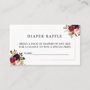 Burgundy Diaper Raffler Visitekaartje