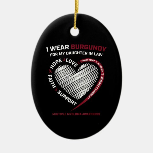 Burgundy-dochter bij wet multiple myeloom keramisch ornament (Voorkant)