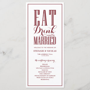 Burgundy Eat Drink en huwelijkshuwelijk Programma