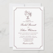 Burgundy Elegant Frame Wedding Invitation (Devant)