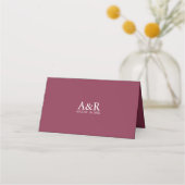 Burgundy Elegant Modern Simple Place Card (Achterkant)