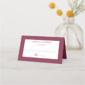 Burgundy Elegant Modern Simple Place Card (Voorkant)