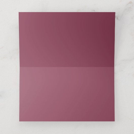 Burgundy Elegant Modern Simple Place Card (Binnenkant ongevouwen)