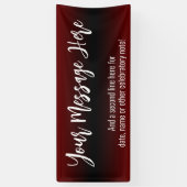 Burgundy en Black Ombre Voeg je eigen tekst toe Spandoek (Verticaal)