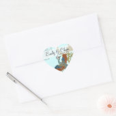 Burgundy en Blauwgroen Peacock Wedding Sticker (Envelop)