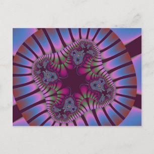 Burgundy en Blue Flower Briefkaart