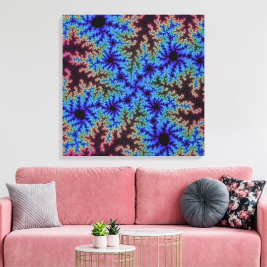 Burgundy en Blue Speckle Canvas Afdruk (Insitu (Woonkamer))