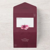 Burgundy en Blush Autumn Fall Wedding All In One Uitnodiging (Buitenkant)