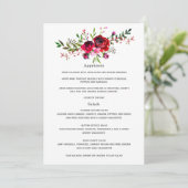 Burgundy en Blush Autumn Fall Wedding Menu (Staand voorkant)