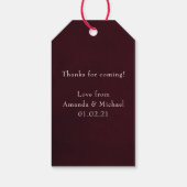 Burgundy en Blush Pink Diamond Floral Monogram Cadeaulabel (Achterkant)