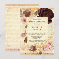 Burgundy en Blush Pink Musical Floral Wedding