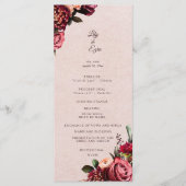 Burgundy en Blush Plat Programma (Voorkant)