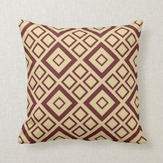 Burgundy en Cream Diamond Pattern Pillow Kussen