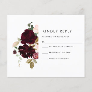 Burgundy- en Cream RSVP-kaart