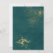 Burgundy en Emerald Wedding Invitation Kaart (Achterkant)