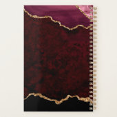 Burgundy en Gold Agate Precious Stone Business Planner (Achterkant)