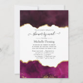 Burgundy en Gold Agate Shower per Mail Kaart (Voorkant)