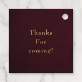 Burgundy en Gold Diamond Bedankjes Labels (Achterkant)