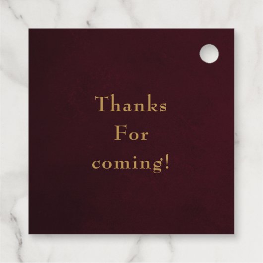 Burgundy en Gold Diamond Bedankjes Labels (Achterkant)