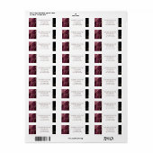 Burgundy en Gold Glitter Marble Wedding Label (Full Sheet)