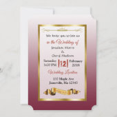 Burgundy en Gold Gradient Wedding Invitations Kaart (Voorkant)