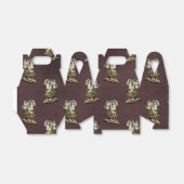 Burgundy en Gold Knight Pattern Bedankdoosjes (Uitgevouwen)