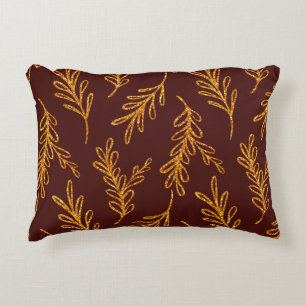 Burgundy en Gold Leaf Sprig Lumbar Accent Pillow Kussen