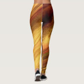 Burgundy en Gold Marble Leggings (Achterkant)