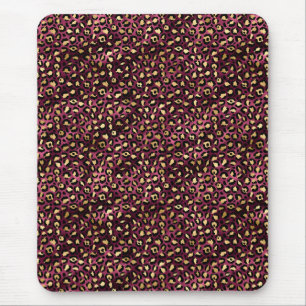 Burgundy en Goud Luipaard Serie Design 1 Muismat