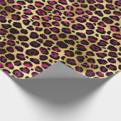 Burgundy en Goud Luipaard Serie Design 2 Cadeaupapier (Hoek)