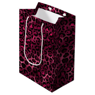 Burgundy en Goud Luipaard Serie Design 9 Medium Cadeauzakje