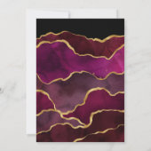 Burgundy en gouden agaat huwelijksupdate kaart (Achterkant)