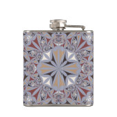 Burgundy en Gray Elegant Pattern gepersonaliseerd Heupfles (Achterkant)