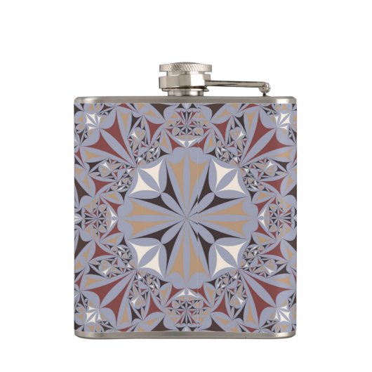 Burgundy en Gray Elegant Pattern gepersonaliseerd Heupfles (Achterkant)