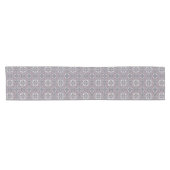 Burgundy en Gray Elegant Pattern Korte Tafelloper (Horizontaal)
