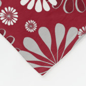 Burgundy en Gray Floral Pattern Fleece Deken (Hoek)