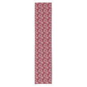 Burgundy en Gray Floral Pattern Korte Tafelloper (Voorkant)
