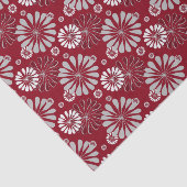 Burgundy en Gray Floral Pattern Tissuepapier (Detail)