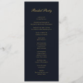 Burgundy en Navy Blue Wedding Programme Programma (Achterkant)