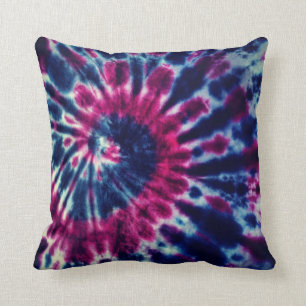 Burgundy en Royal Blue Tie Dye Sierkussen