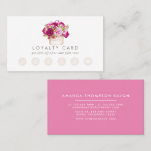 Burgundy en Roze Rozen Loyalty Card